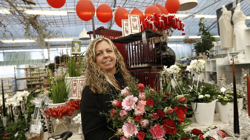 Kicki Bergström-Lindell på Blomsterglädje i Motala. 
