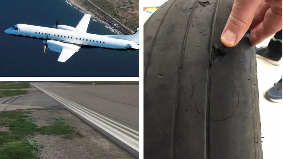 Ett Saab 2000-plan girade av startbanan  på Linköpings flygplats den 8 maj i år. 
