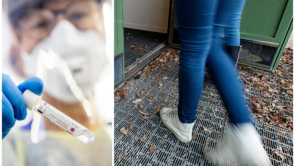 Elever som besökt Örebro universitet uppmanas nu att vara vaksamma på sjukdomssymptom.