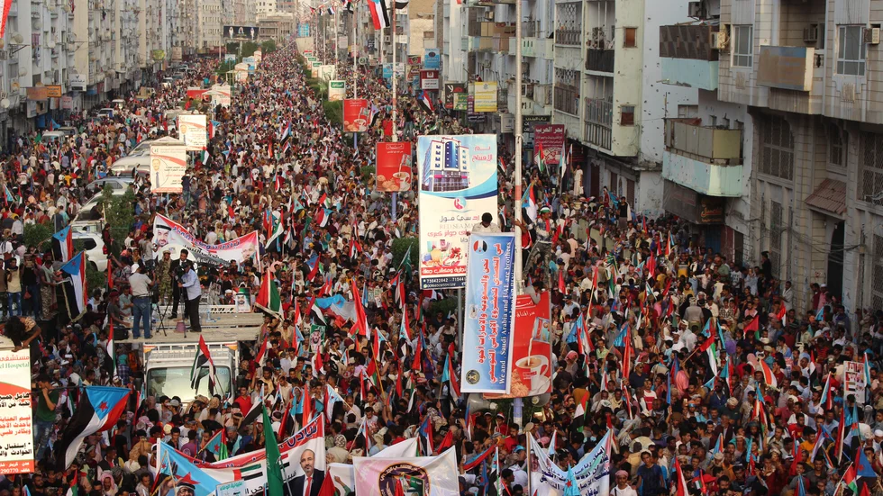 STC-anhängare i en manifestation i Aden i september i fjol.