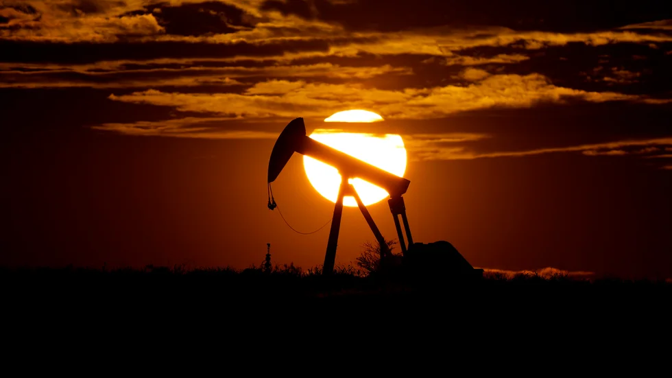 Oljepump i Texas, USA. Arkivbild.