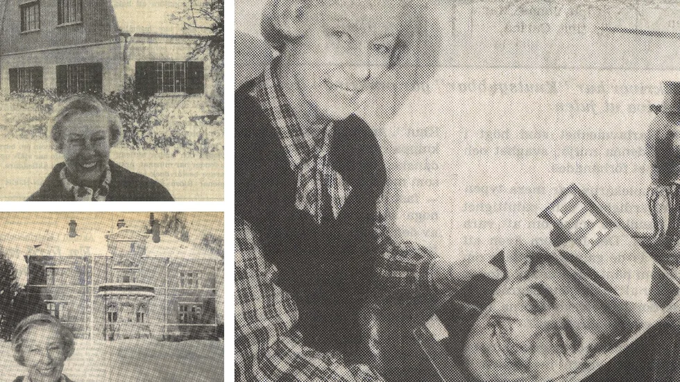 I USA var Margareta McIntyre sekreterare åt Clark Gable. Efter 37 år i USA återvände hon hem till Katrineholm. Till vänster: Margareta McIntyre återser villan på Storgatan 7, där hennes familj bodde. 
Vid Gröna Kulle, som hennes farfar Gustav Robert Grönkvist lät uppföra.