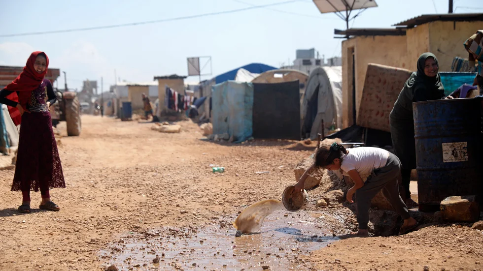 Flyktingar i Atma i norra Syrien. Arkivfoto.