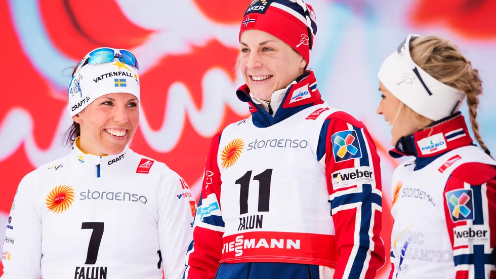 Charlotte Kalla har delat många prispallar med norskan Astrid Uhrenholdt Jacobsen under karriären.