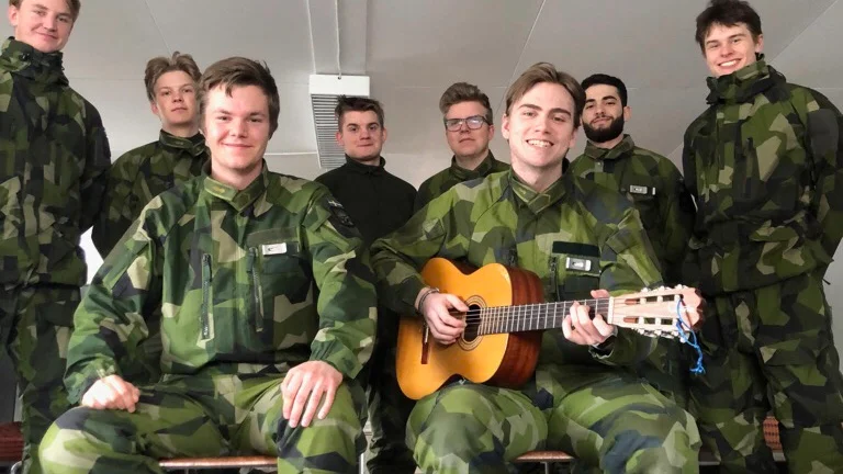 Bakre raden från vänster: Jonas Näslund, Joel Gradin, Oskar Wåhlin, Niklas Sjöstedt, Said Moussally, Herman Wänman. Främre raden från vänster: Matti Blomström, Edvin Nolerud.