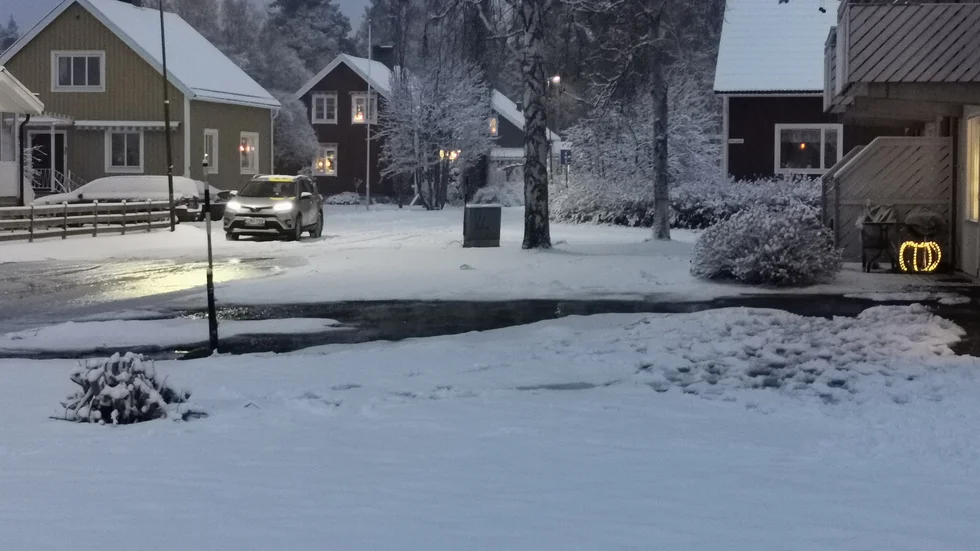 En vattenläcka uppstod i Byske under söndagen. 