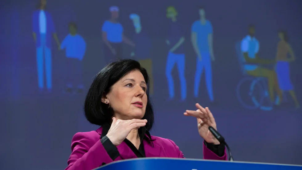 EU-kommissionären Vera Jourová. Arkivfoto.