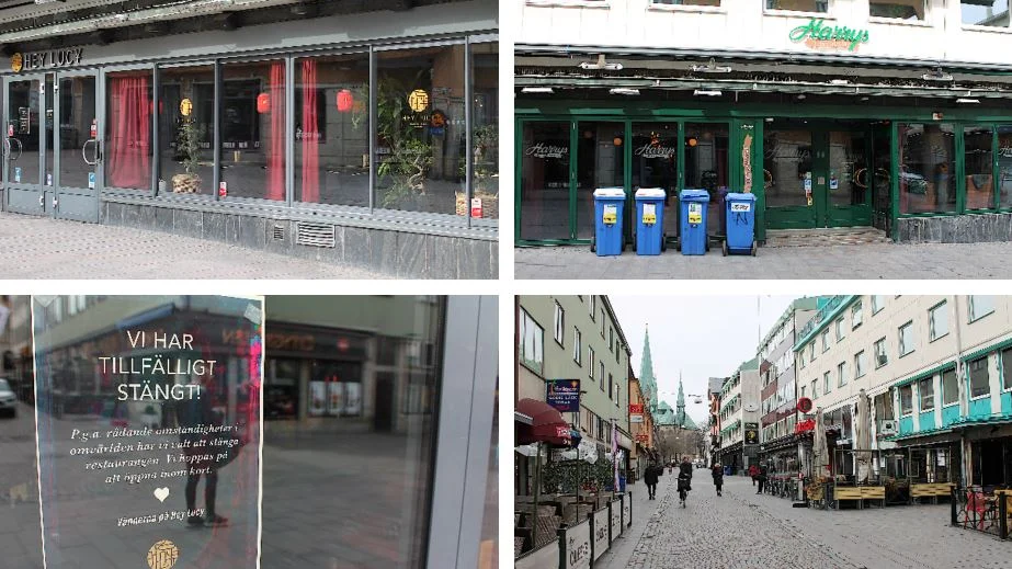 Hey Lucy och Harrys är restauranger på Ågatan som vanligtvis brukar locka många besökare. Nu stänger krogarna på obestämd tid.