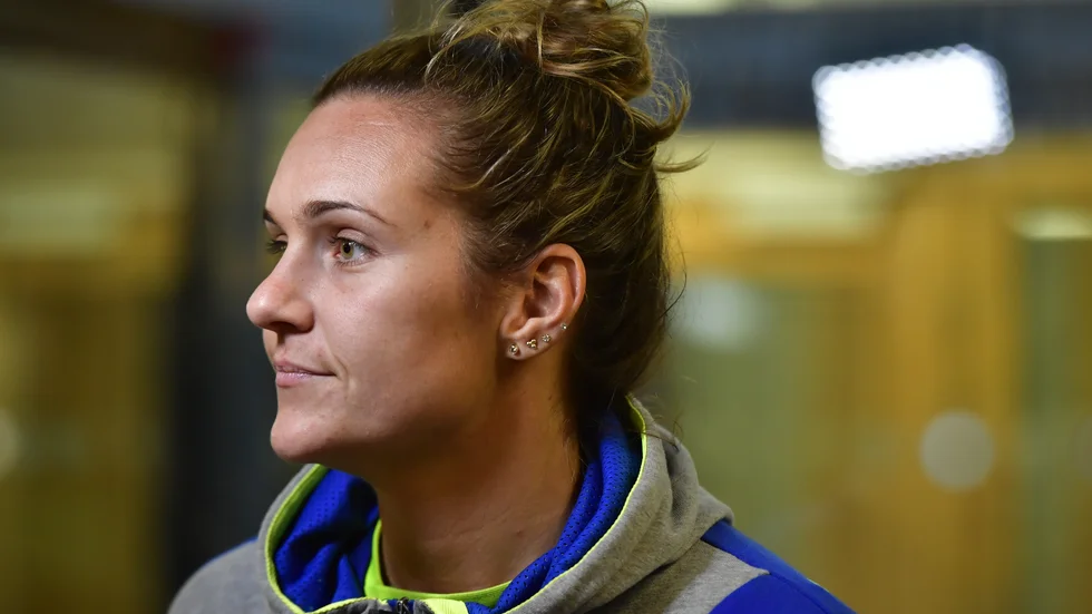 Sabina Jacobsen, lagkapten för det svenska damlandslaget i handboll.