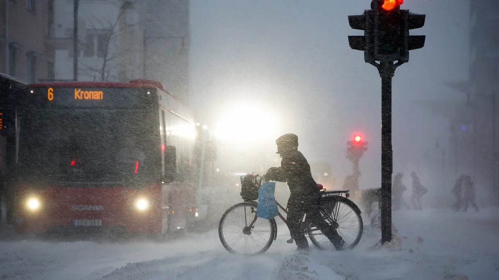 I dag väntas snöfall som på vissa håll kan bli kraftigt.