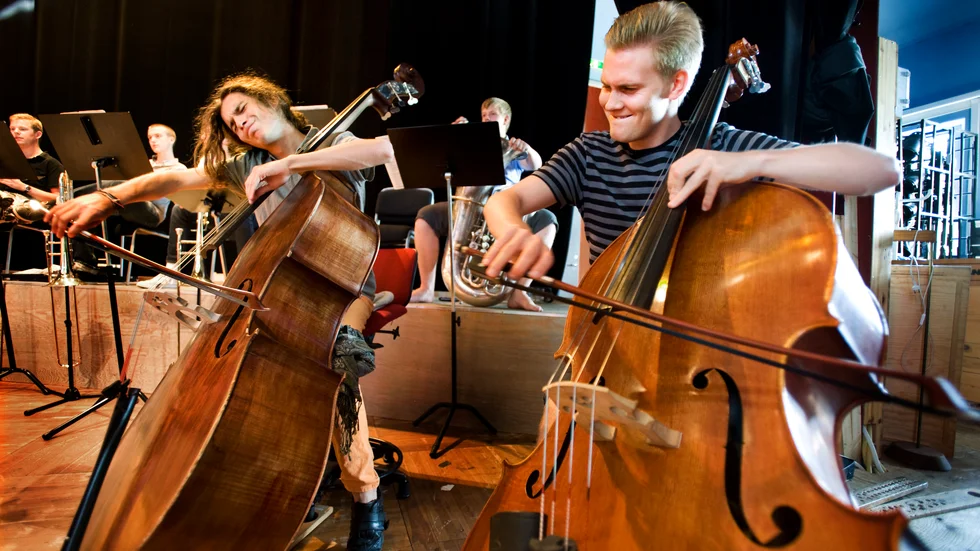 Östersjöfestivalen ställs in. På bilden syns Jordi Carrasco Hjelm och Mattias Hanskov Palm som deltog med Sveriges nationella ungdomssymfoniorkester på en tidigare festival. Arkivbild.