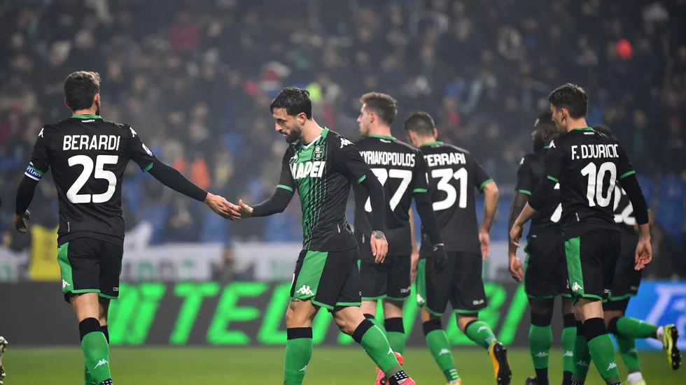 Sassuolo är första laget som börjar träna i Serie A. Men spelarna håller sig långt ifrån varandra. Arkivbild.