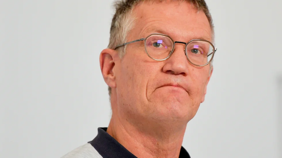 Statsepidemiolog Anders Tegnell under Folkhälsomyndighetens pressträff på torsdagen.