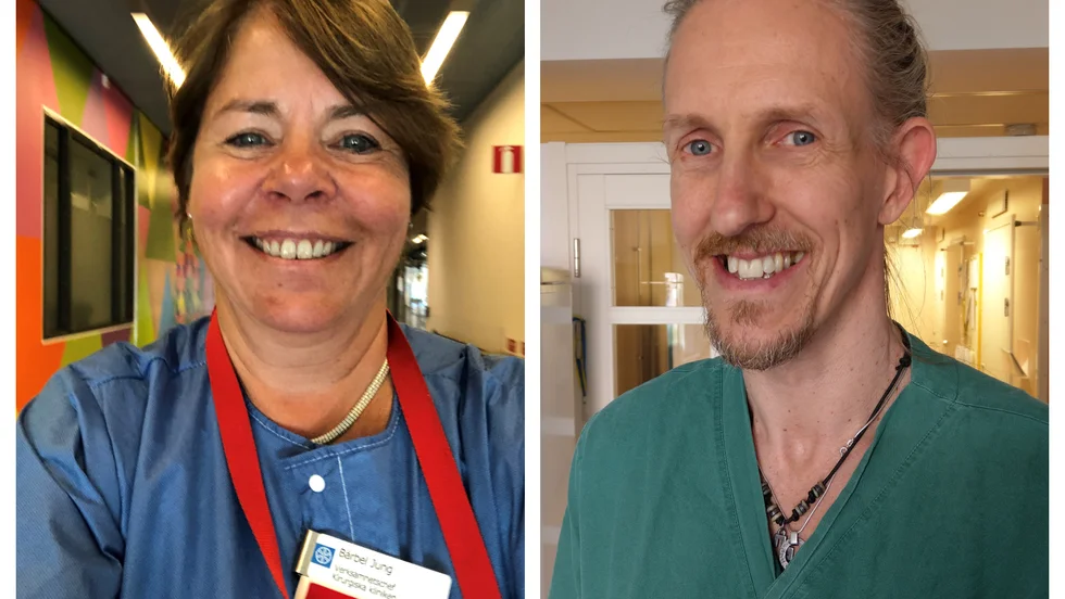 Bärbel Jung, verksamhetschef vid kirurgiska kliniken på US, och Lars Lönn, verksamhet kirurgiska kliniken på Vrinnevisjukhuset.