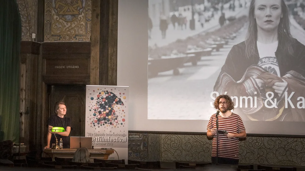 Festivalchefen Niclas Due Gillberg och programchefen Christoffer Olofsson presenterar ett mångfasetterat program till årets Uppsala internationella kortfilmfestival.