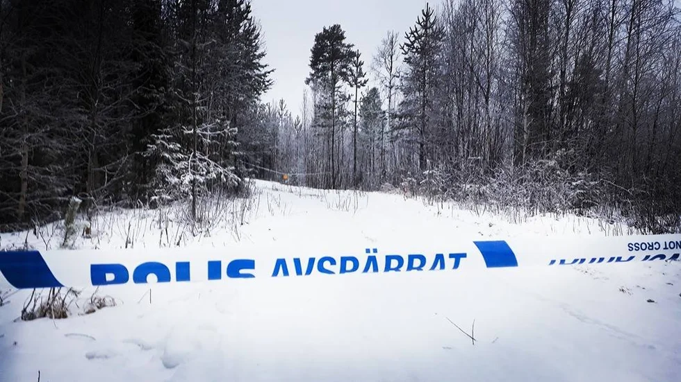 Kroppen har enligt polisen hittats synlig invid den här skogsbilvägen. 