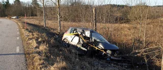 Personbil körde in i träd – väjde för vilt