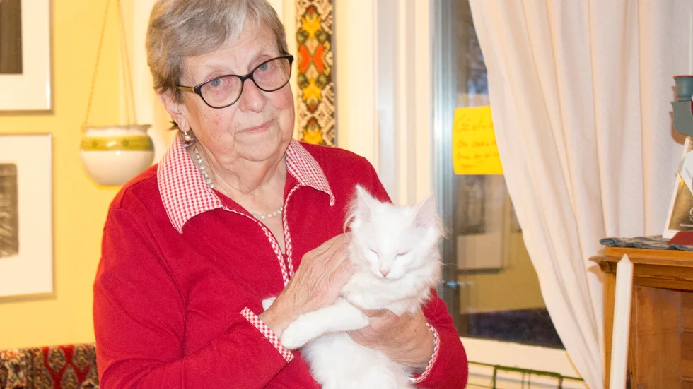 Majvor Lind förlorade två av sina katter i september, efter att de ätit en mus som troligen ätit musgift. Kattungen Flingan har hon kvar, men hon får inte gå ut.