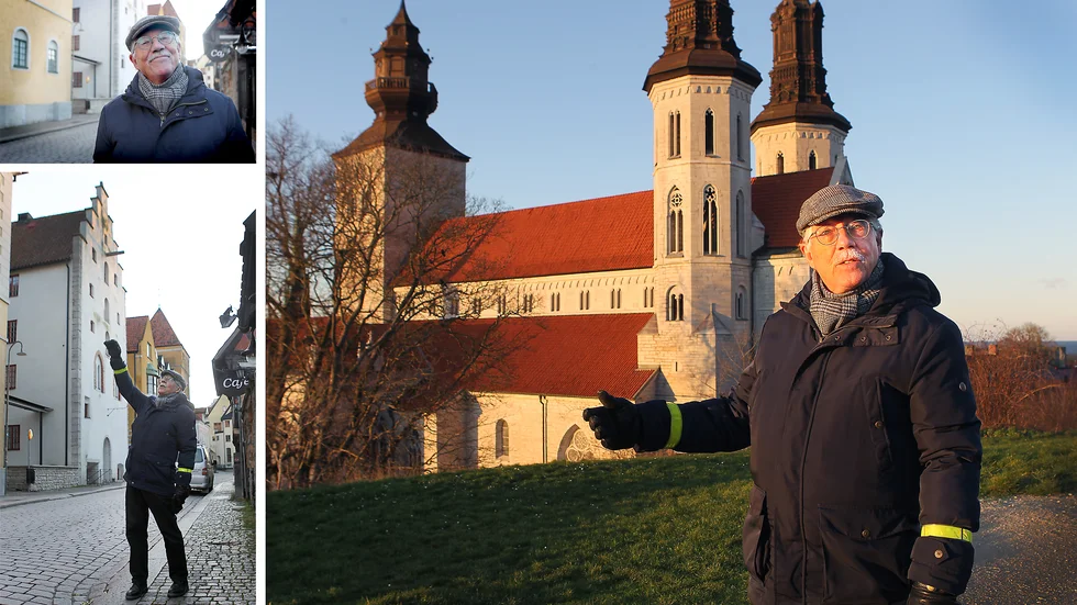 Vid Langska huset kan Ulf Palmenfelt berätta om asaguden Oden och radioaktiva bassängbad, men favorithistorien är ändå den om ynglingen som sökte byggjobb vid domkyrkan och måste bevisa att han inte led av svindel.
