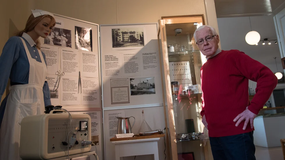 Utställningen om dåtidens behandlingar har Sven-Eric sammanställt. 