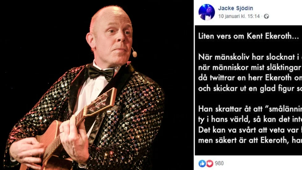 "Det var så fruktansvärt fel", säger UNT-krönikören Jacke Sjödin om Ekeroths twitterinlägg.