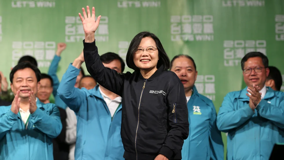 Taiwans president Tsai Ing-Wen vid valet i januari. Arkivbild.