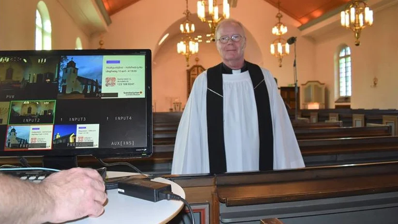 Tomt i kyrkan men kommunister Ola Sandbergs predikan på långfredagen sågs ändå av 317 unika tittare, då den livesändes.
