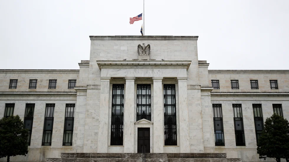 Federal Reserves byggnad i Washington DC. Arkivbild.