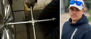 Sebbe, 20, hjälper riskgrupper med däckbytet