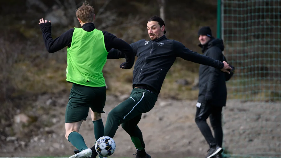 Zlatan Ibrahimovic tränar med Hammarby. Arkivbild.