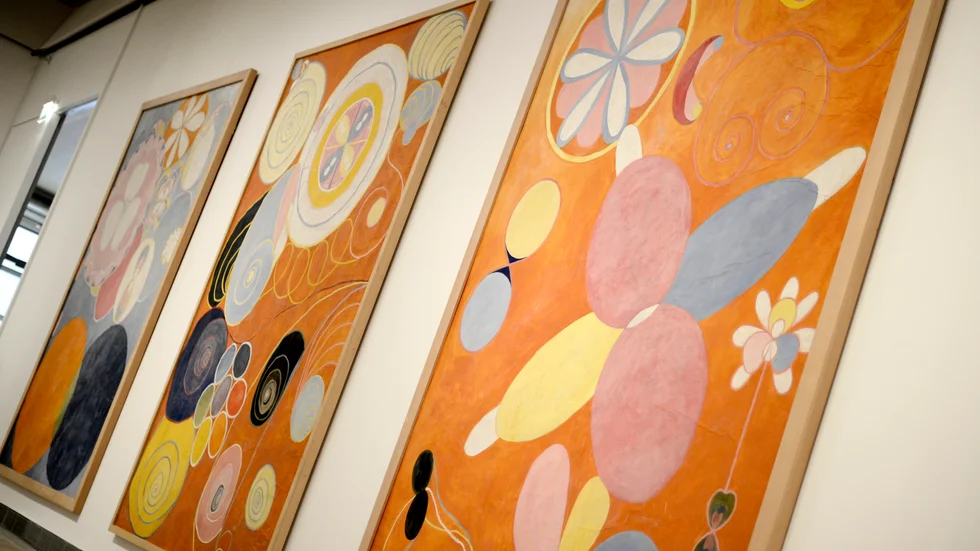 Hilma af Klints konst på en tidigare utställning på Moderna Museet. Arkivbild.