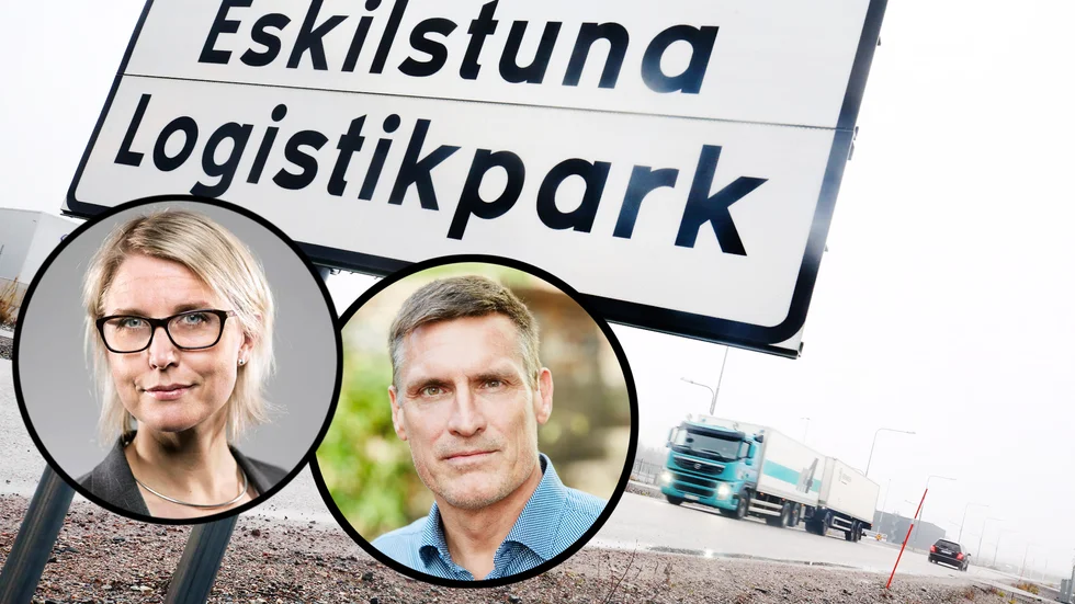 Bygget av Coops nya automatiserade lager i Eskilstuna logistikpark har stött på hinder, avsiktsförklaring är bruten. Helena Esscher, presschef på Coop Sverige, och Benny Thögersen, vd på Catena