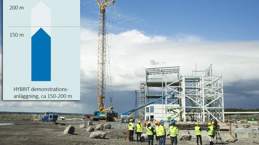 Högtflygande planer. Hybrits demonstrationsanläggning, som ska stå färdig 2025, placeras i antingen Luleå eller Malmberget och kan bli uppemot 200 meter hög. "Vi talar om en produktion på en miljon ton järnsvamp per år", säger Martin Pei, teknisk direktör SSAB och styrelseordförande Hybrit. (På bilden: Hybrits pilotanläggning i Luleå). 
