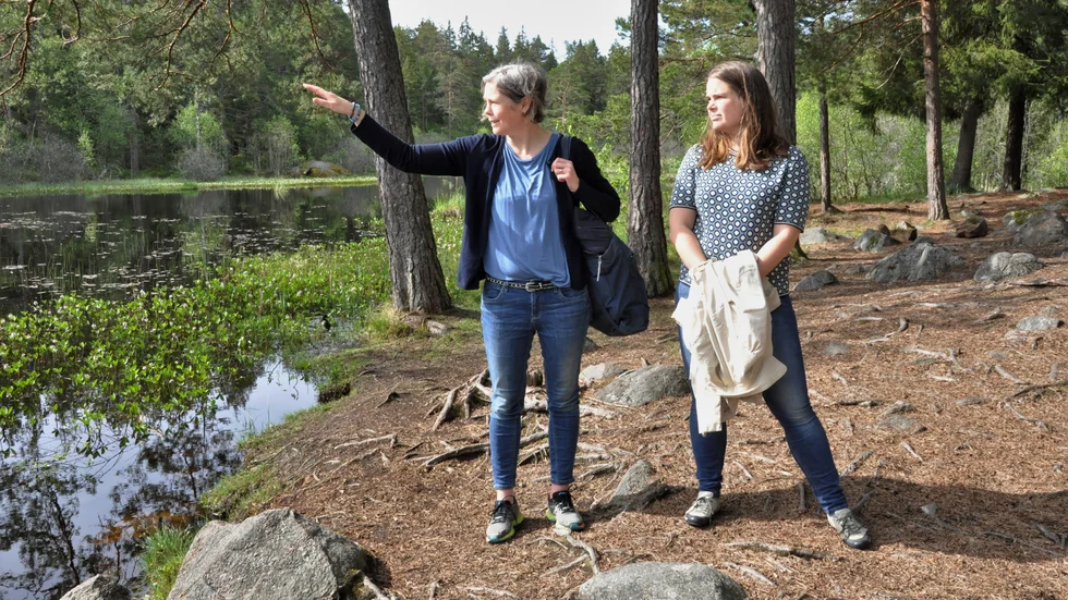 På höjden på andra sidan av Stordammen kommer det att byggas hus. "När man spränger i området kan våtmarkerna påverkas", säger Åsa Blomster