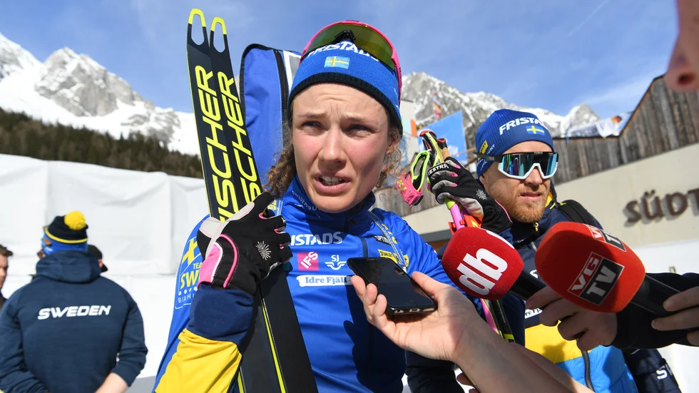 Hanna Öberg åker inte stafetten i Nove Mesto. (Arkivbild)
