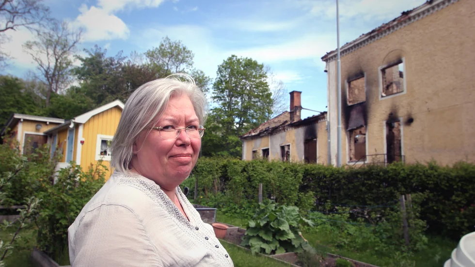 Helena Ericson och hennes make Hans Ericson bor precis granne med Stallet som brann ner till grunden under torsdagen.