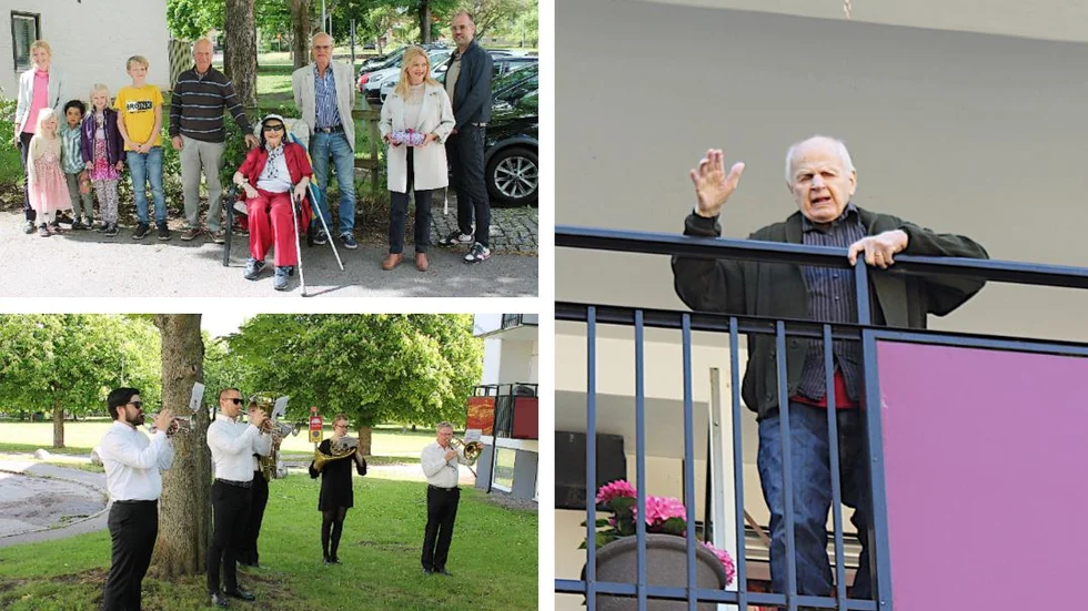 100-årige Bertil Lindqvist firades stort på söndagen, dels av sin hustru, barn och barnbarn med familjer och vänner, men också av hemvärnets musikkår.