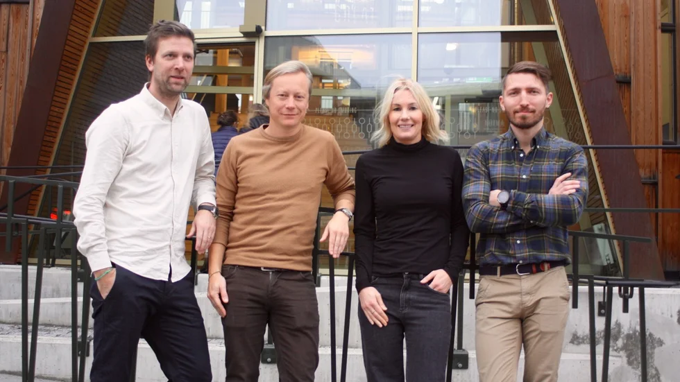 Kvartetten bakom Unboxx, från vänster Anders Tånger, Johan Schiller, Hanna Marklund och Johan Bellgran.