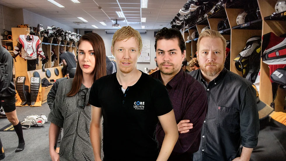 Norran-Sporten består av Arvid Marklund, Veronika Ljung-Nielsen, Adam Savonen och David Ekström. 