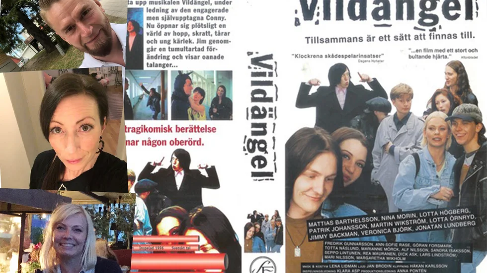 Martin Wikström, Lotta Örnryd och Nina Morin (infällda bilderna till vänster) minns tillbaka på tiden med filmen "Vildängel" som de fortfarande påminns om.