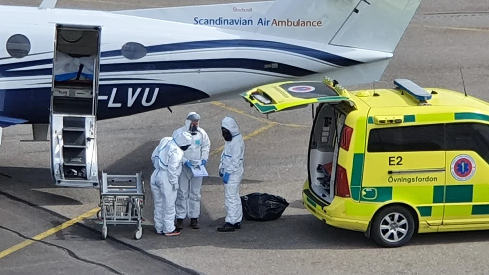 Antalet ambulansflyg från Eskilstuna flygplats har ökat kraftigt under coronapandemin.
