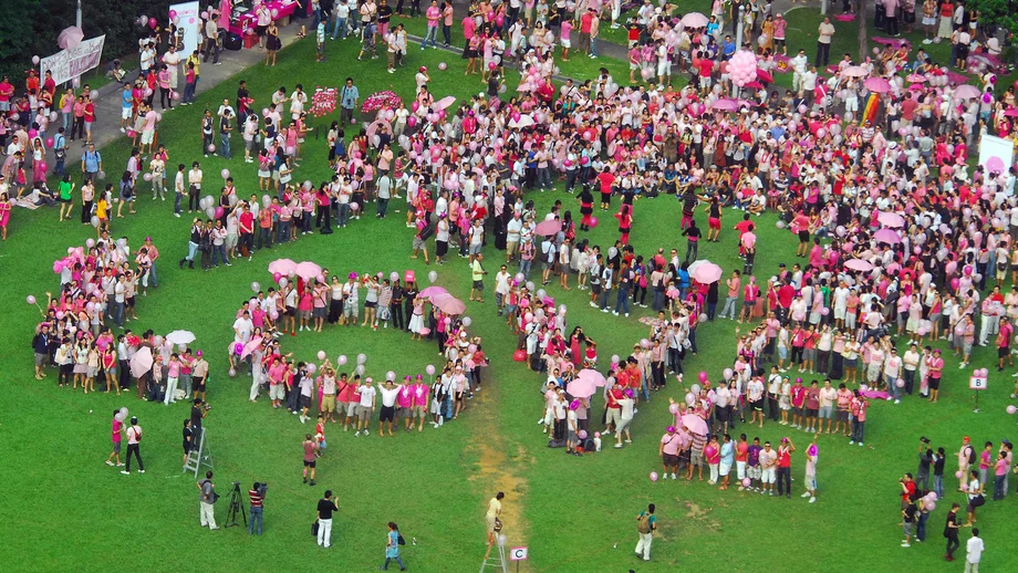 Bild från Singapores första större protestmarsch för hbtq-rättigheter 2009.