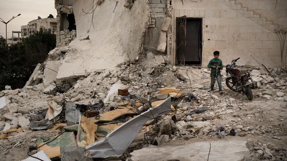 Ett sönderbombat hus i Idlib i norra Syrien.