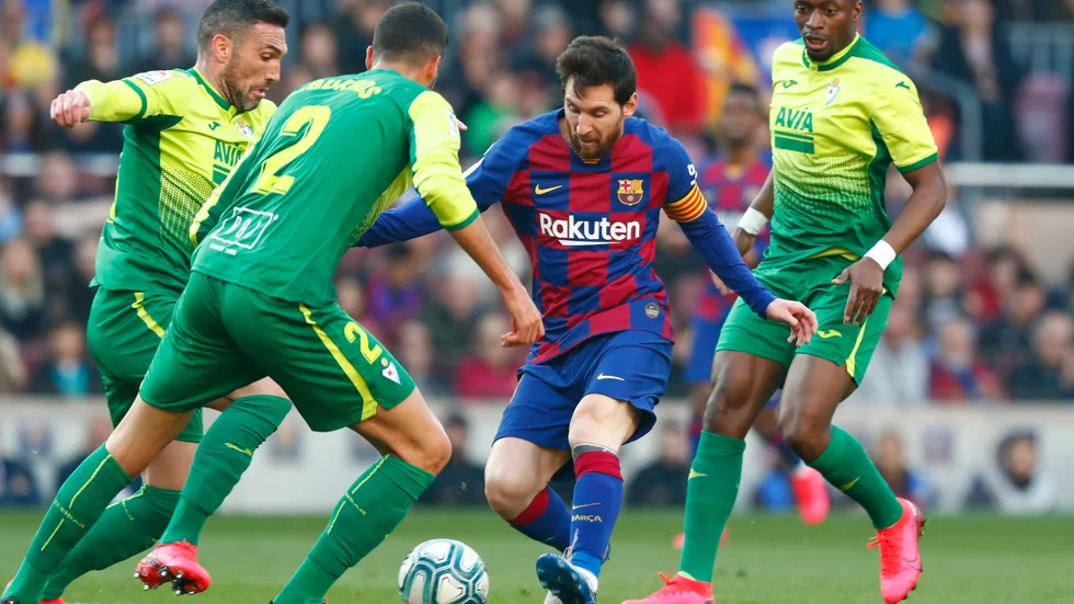 Eibar-spelarna (i grönt) är oroade för att återgå till att spela matcher. Arkivbild.