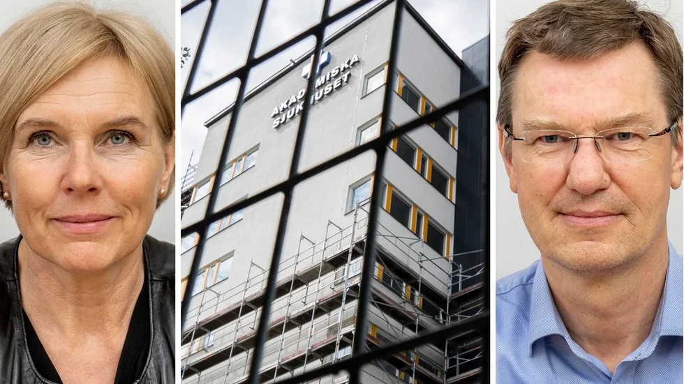Anette Skoglund, verksamhetschef, och Johan Lugnegård, chefsläkare, säger att det är svårt att hindra smittan från att komma in på sjukhuset.