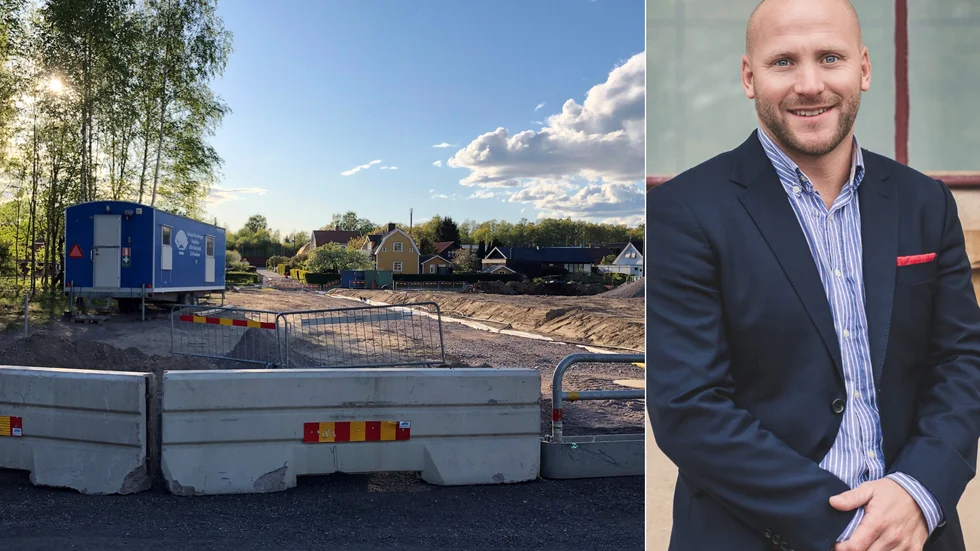 Kommunen iordningsställer just nu Svarvaregatan för bostadsändamål. På den vänstra sidan vill Göta stenhus, med vd Karl-Johan Johansson, etablera hyreslägenheter.