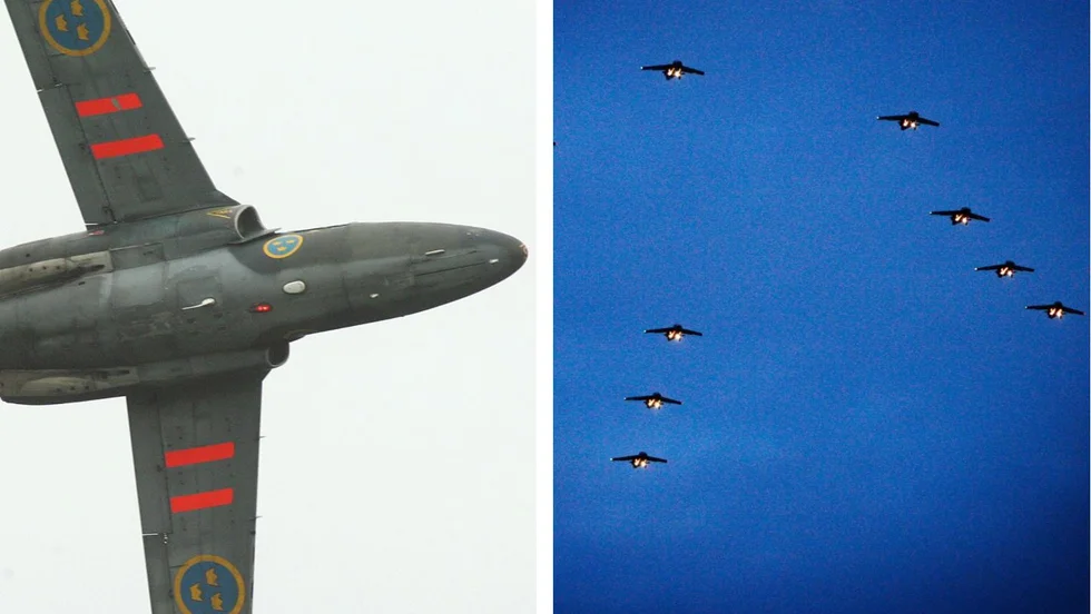 På nationaldagen genomför Flygskolan på Malmen en flygning i storformation. 