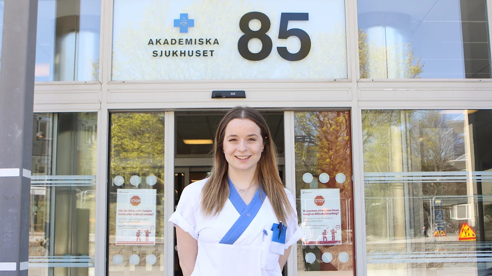 Isabella Allera gör nu sin sista praktik på neurokirurgens vårdavdelning på Akademiska sjukhuset. Direkt efter studenten väntar ett vikariat på BB för henne.