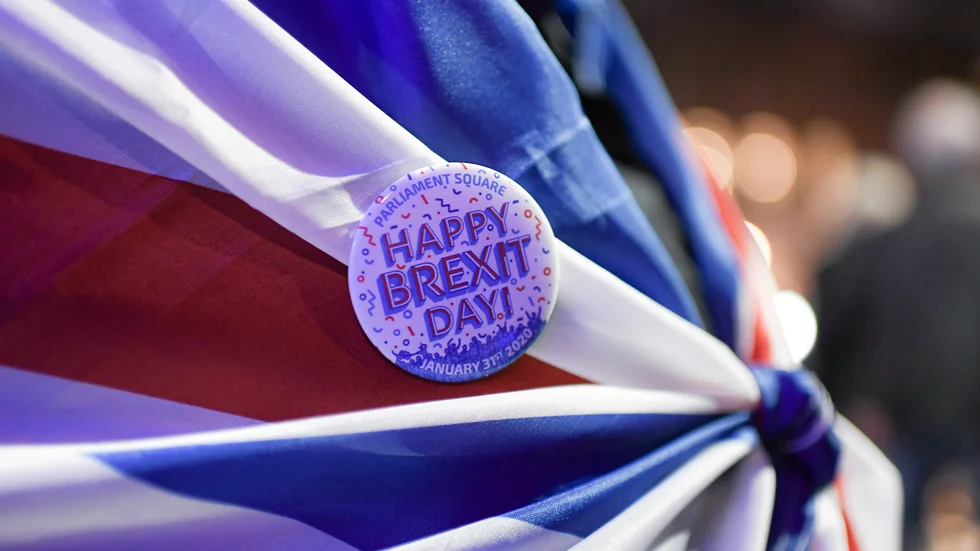 Storbritannien lämnade EU formellt den 31 januari, men lyder fortsatt under övergångsregler fram till årsskiftet. Hur samarbetet med EU sedan ska fungera förhandlas nu med EU. Arkivbild.