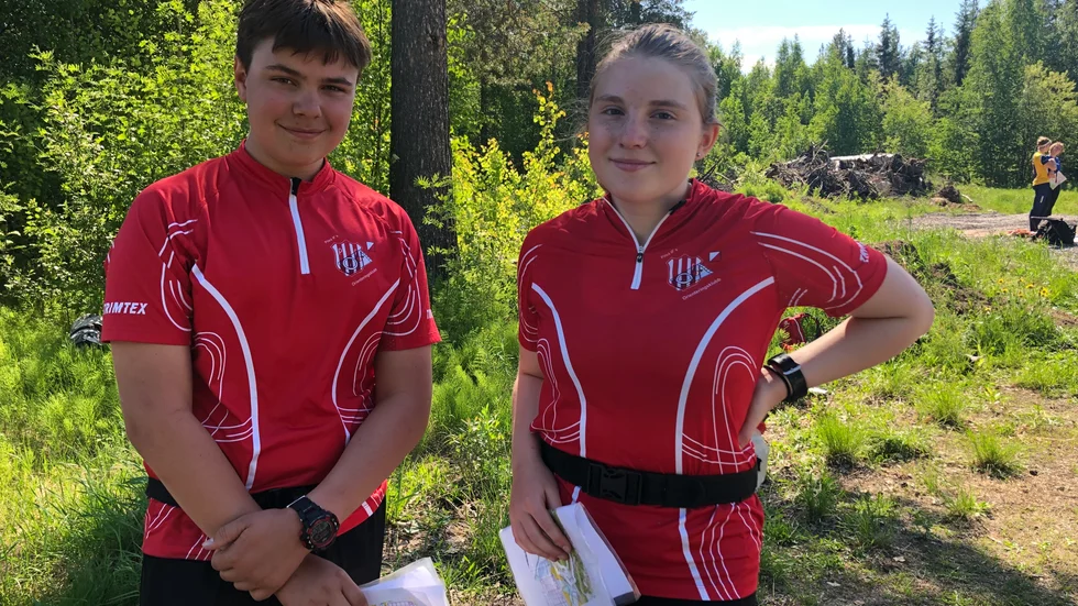 Leo Andersson och Sonja Olofsson Nordmark från Piteå var nöjda med helgens läger. "Det har varit roliga banor där man fått rikta in sig på speciella saker att träna på", säger Sonja.
